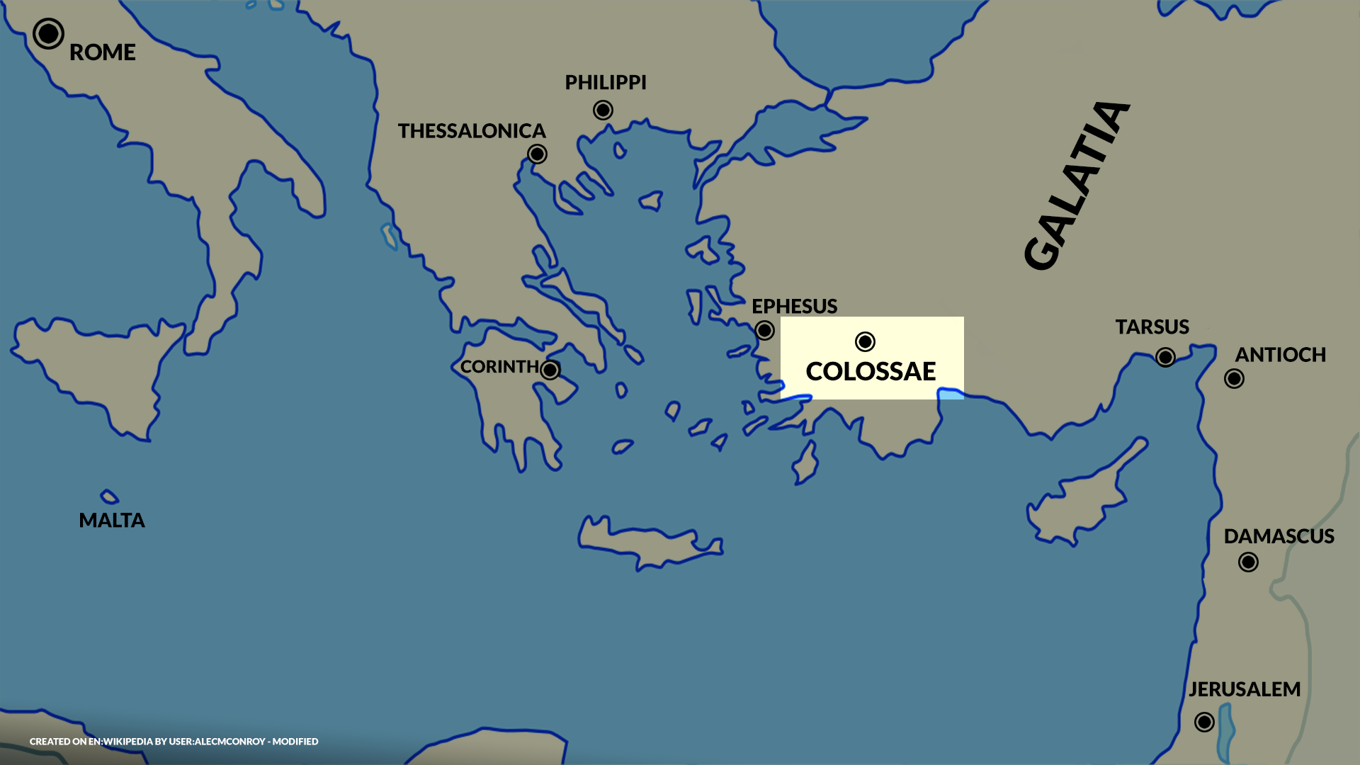 Map Location of Colossae